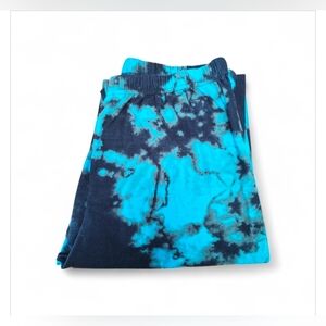 Teal & Black Tie Dye Full Length Leggings~Size 12/14
